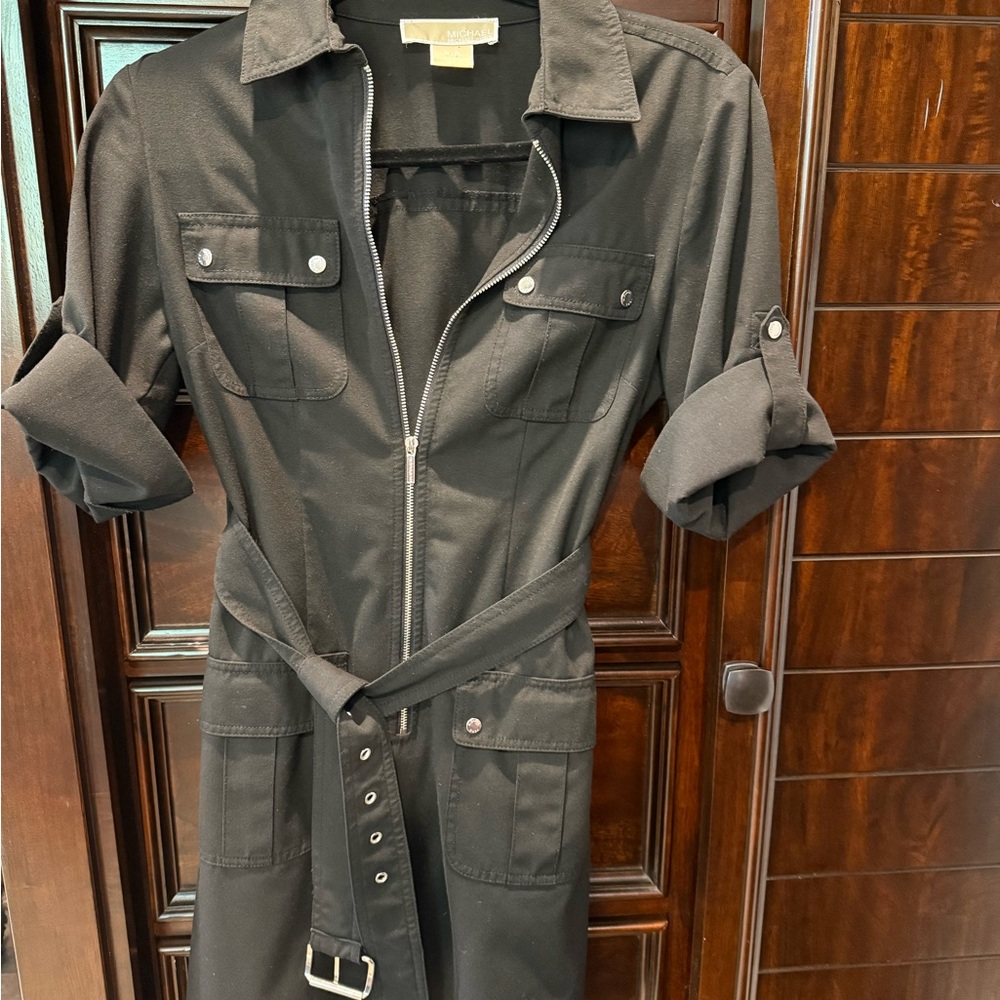 Michael Kors Black Zip-Up Dress